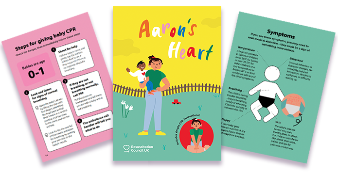 A shot of three pages from the new Aaron's Heart book