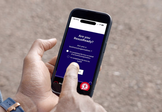 ResusReady registration on phone screen