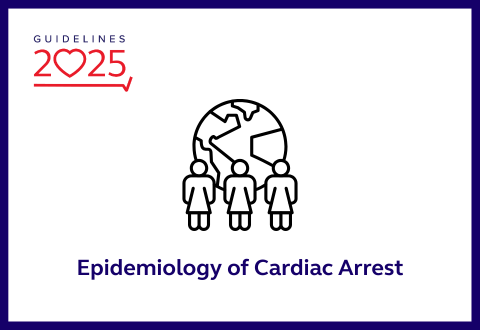 Epidemiology Of Cardiac Arrest with graphic of people in front of world