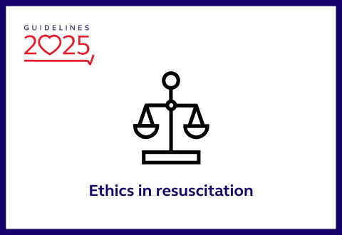 Ethics in resuscitation with image of scales