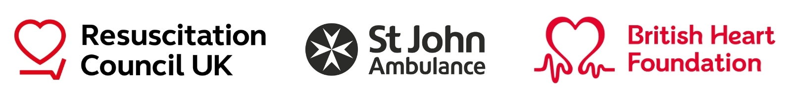 banner including logos from Resuscitation Council UK, St John Ambulance, and British Heart Foundation