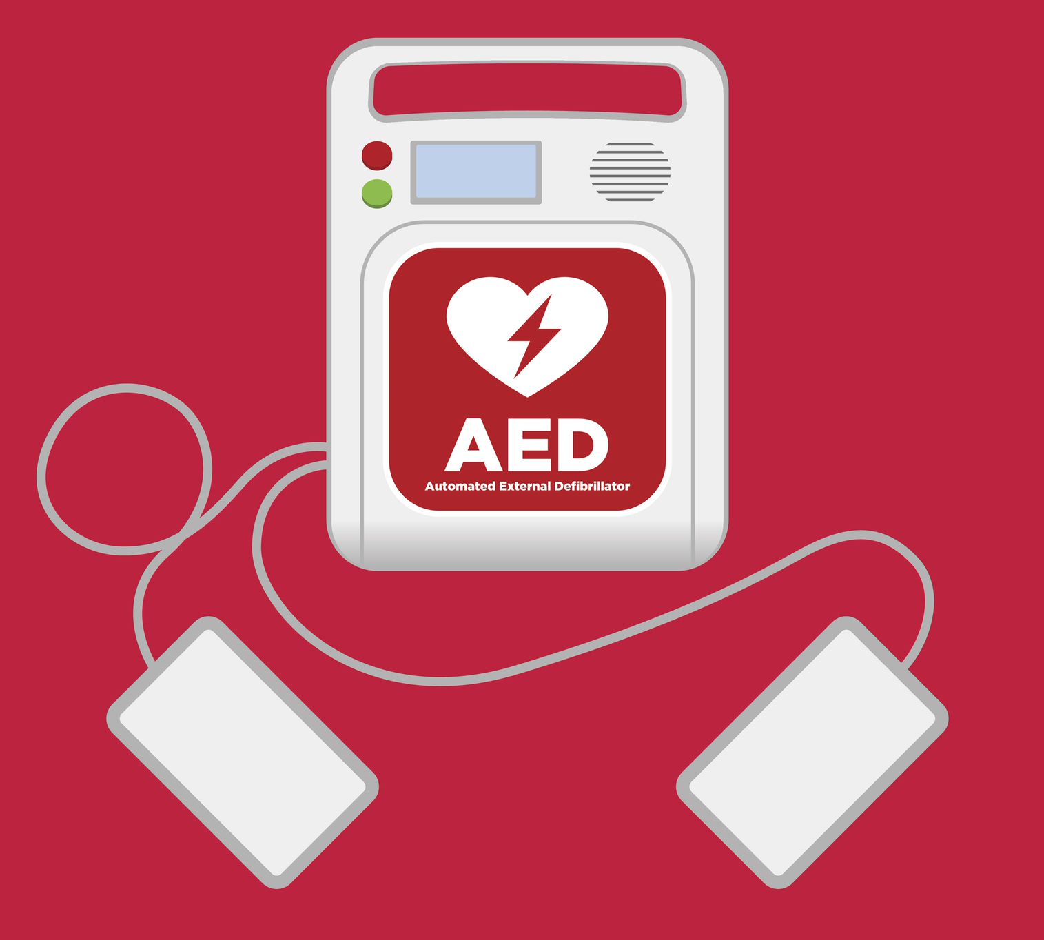 An infographic of a defibrillator