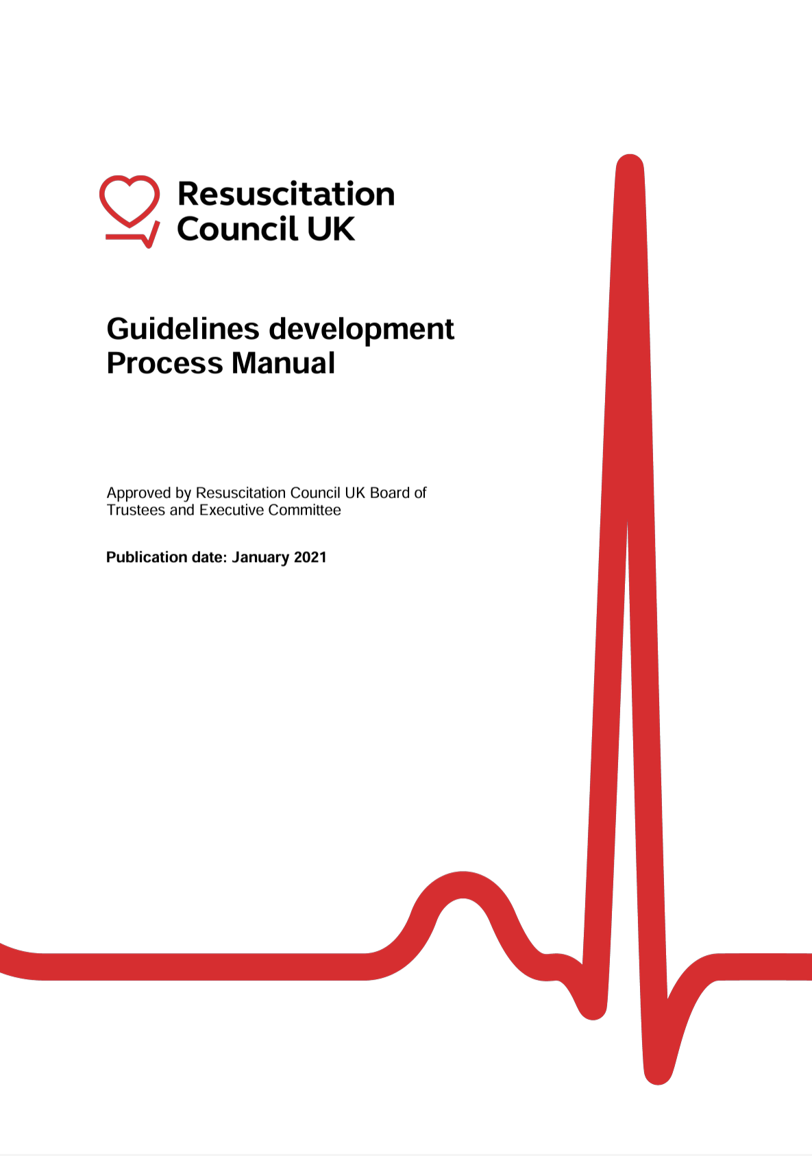 Picture of the front cover of the Guidelines development process manual 2021