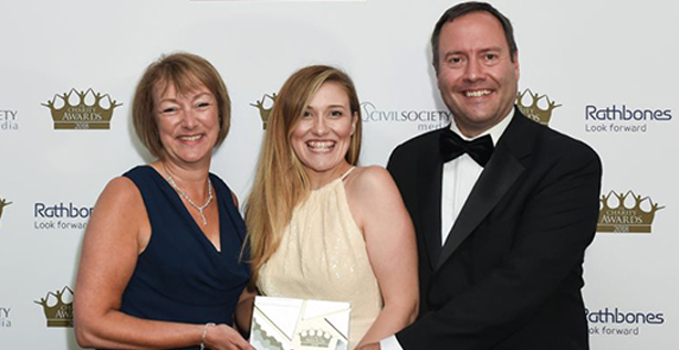 3 members of Resuscitation Council UK hold their 2018 Charity Award