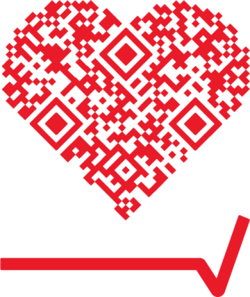 red heart shaped QR code