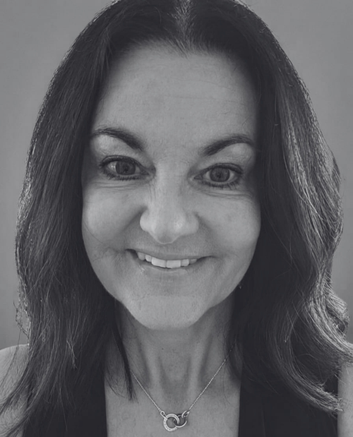 black and white headshot of Mandy Chalk