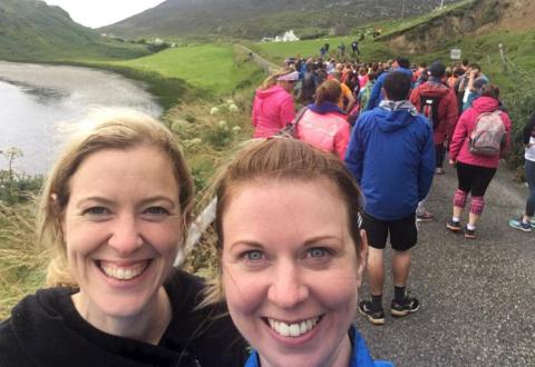 Michelle with her sister at the race