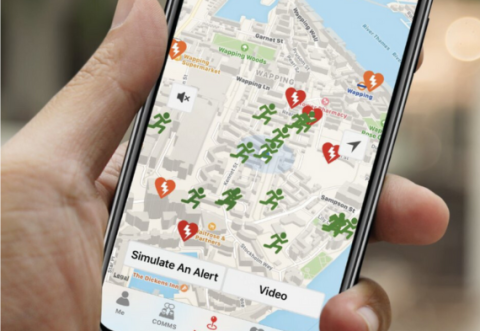Person using the GoodSam mobile app