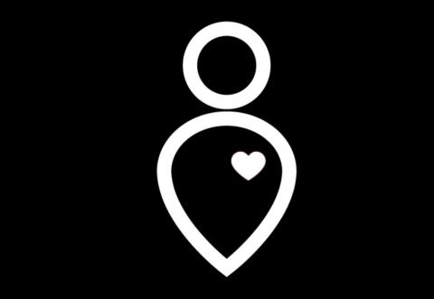 graphic depicting a white person icon on a black background