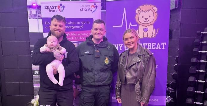Bernie and Leo with a paramedic